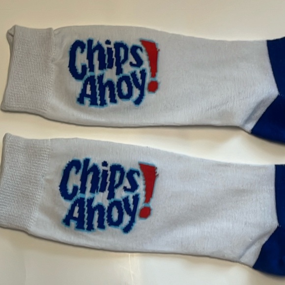 Chips Ahoy! Cookies Novelty Socks NWT Blue, Brown, White Unisex Graphic - Picture 1 of 9